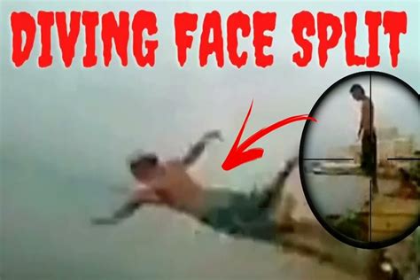 face split accident diving|More.